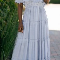 Ee:some Jade Off Shoulder Maxi Dress