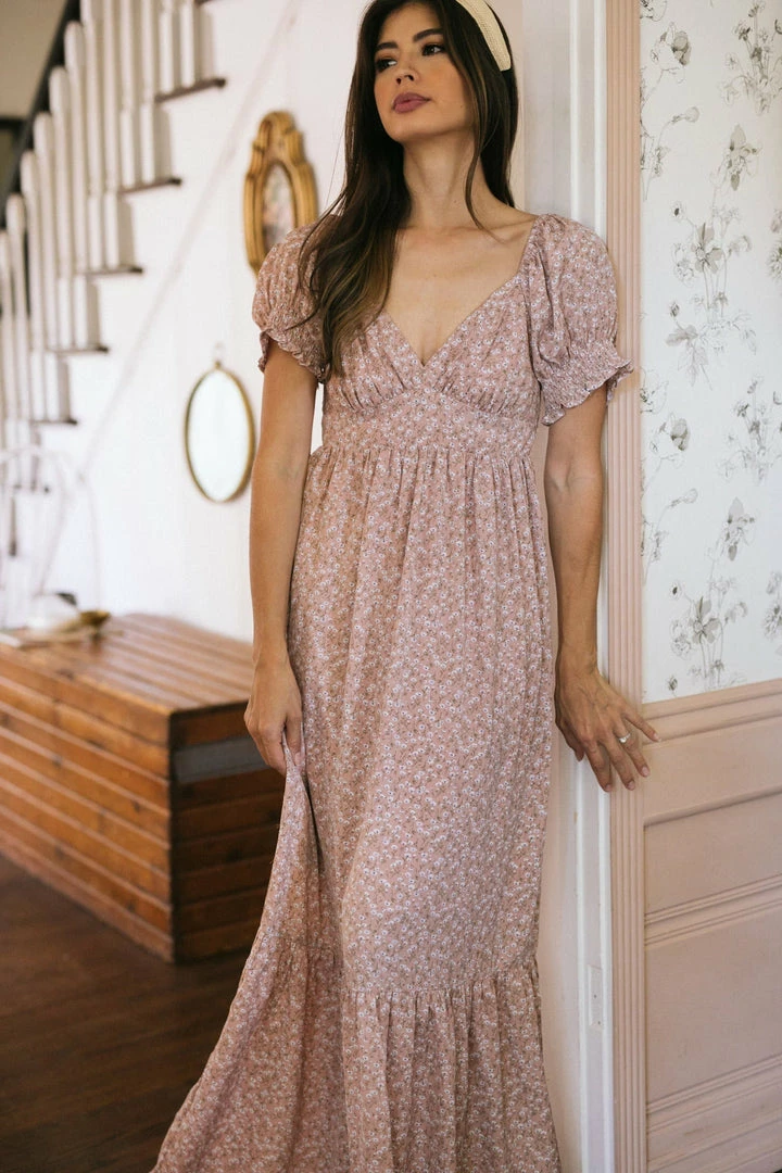 Vanilla Bay Clothing Jamila Puff Sleeve Maxi Dress