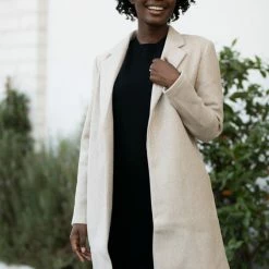 Style Melody Geraldine Notched Lapel Coat