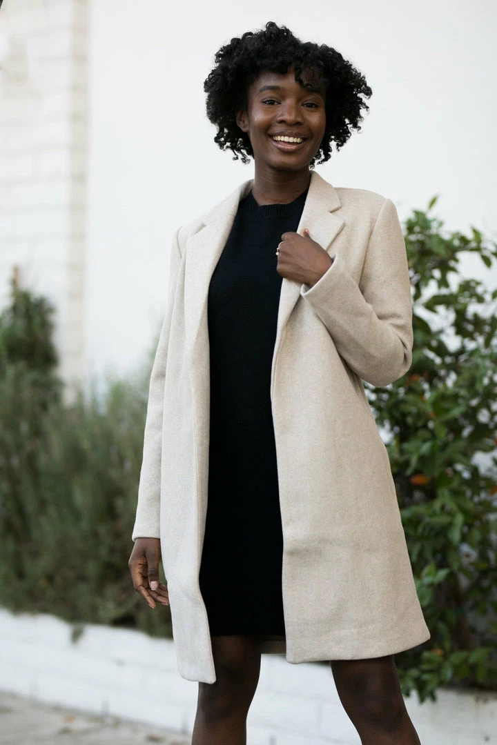 Style Melody Geraldine Notched Lapel Coat