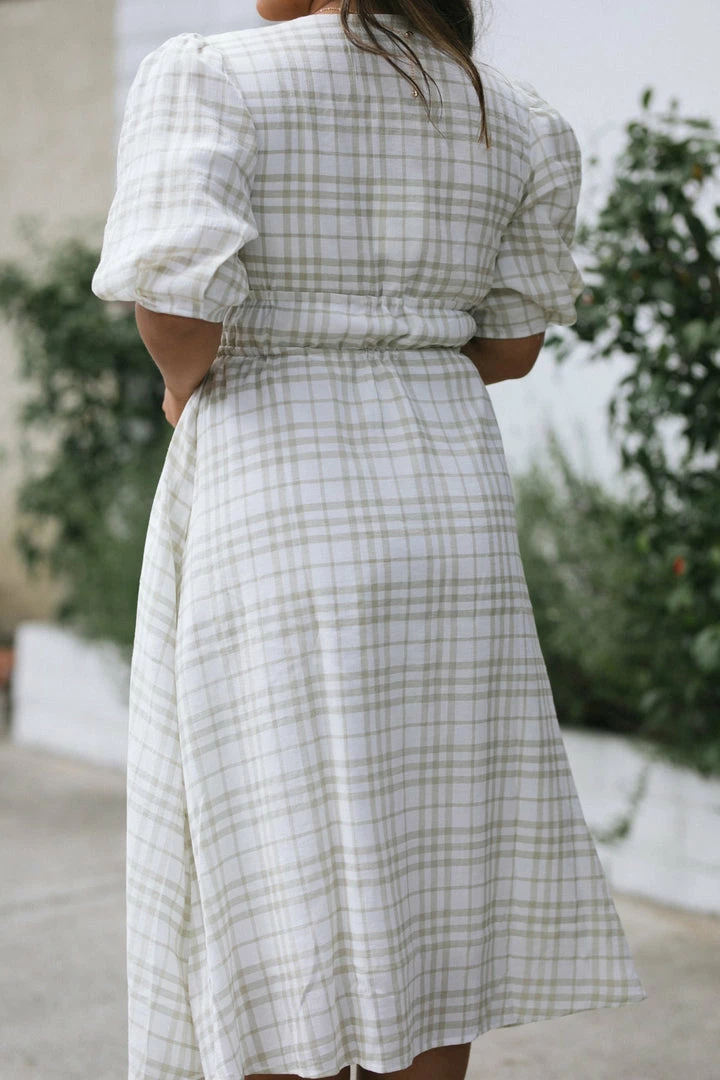 Moodie Eden Plaid Midi Dress