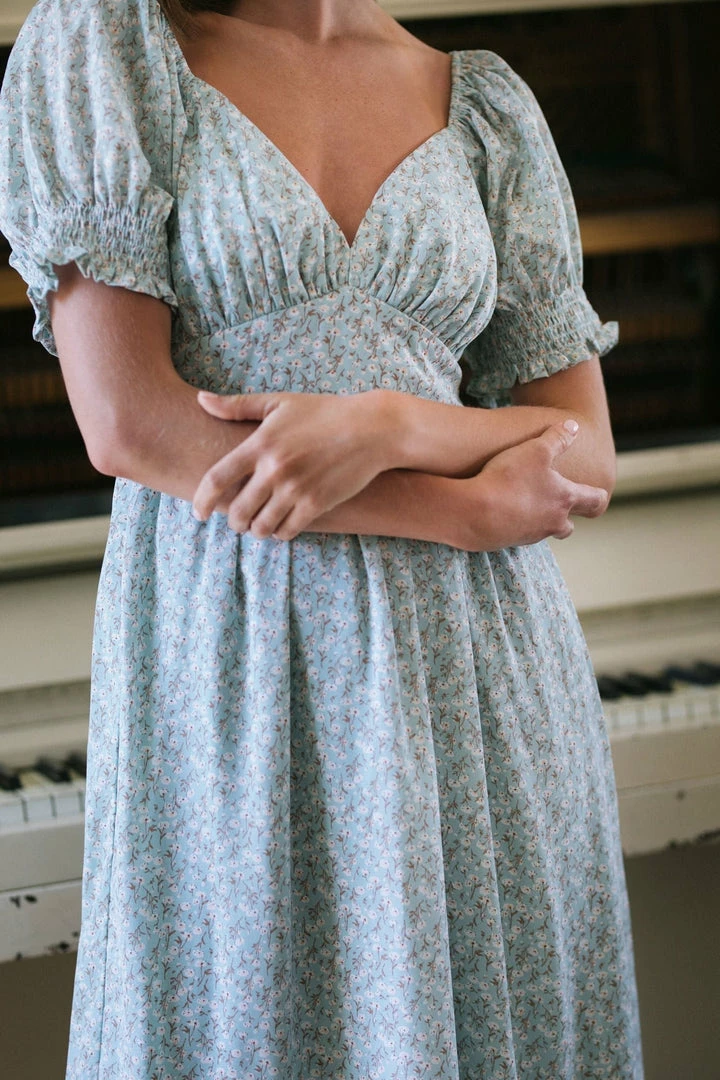 Vanilla Bay Clothing Jamila Puff Sleeve Maxi Dress