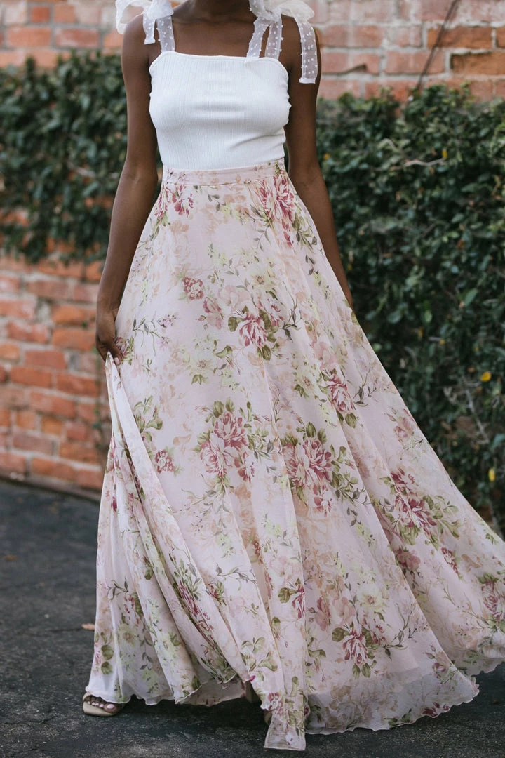 Aakaa Eleanor Floral Maxi Skirt Maternity Friendly