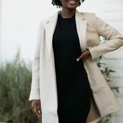 Style Melody Geraldine Notched Lapel Coat