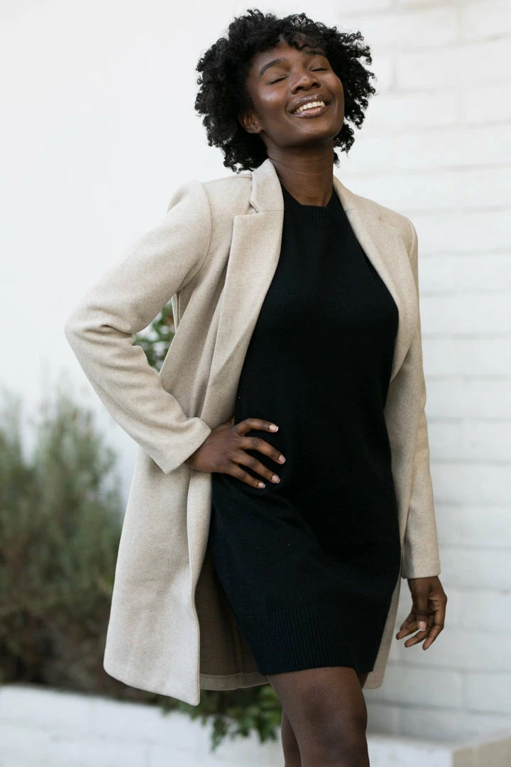 Style Melody Geraldine Notched Lapel Coat