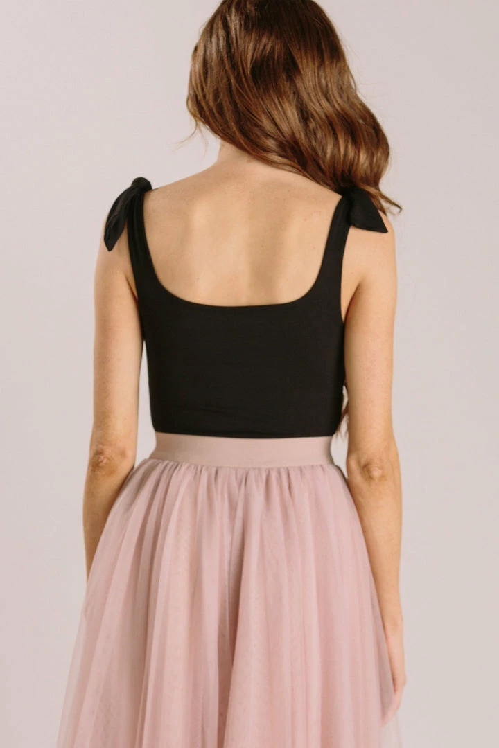 Final Touch Carmen Square Neck Bow Bodysuit Clothing