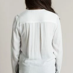 En Creme Jessica Off White Front Tie Top