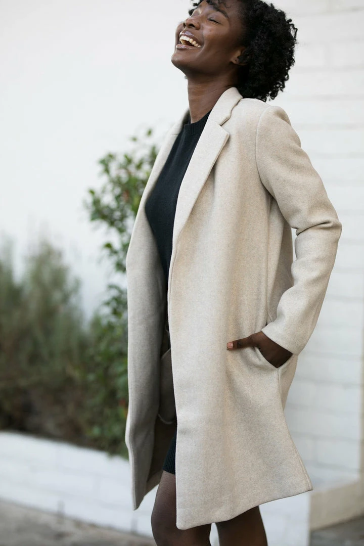 Style Melody Geraldine Notched Lapel Coat