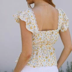 Blu Pepper Ryan Scalloped Peplum Top