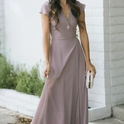 Soieblu Melody Short Sleeve Maxi Wrap Dress Bridal