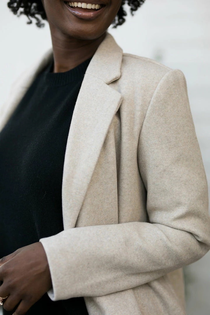 Style Melody Geraldine Notched Lapel Coat