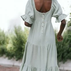 Ces Femme Maternity Friendly Finley Tiered Midi Dress