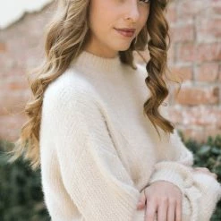 Audrey 3+1 Chantel Eyelash Knit Sweater