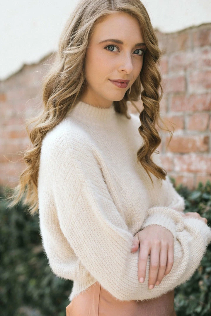 Audrey 3+1 Chantel Eyelash Knit Sweater