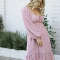Lush Maternity Friendly Marlow Puff Sleeve Dress