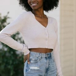 HYFVE Rae Cropped Terry Cardigan Clothing