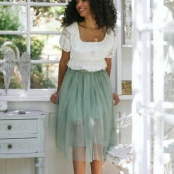 Emory Park Catalina Ruffled Crop Top