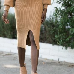 Moodie Edith Knit Midi Skirt