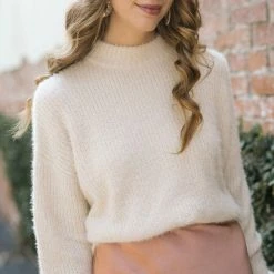 Audrey 3+1 Chantel Eyelash Knit Sweater