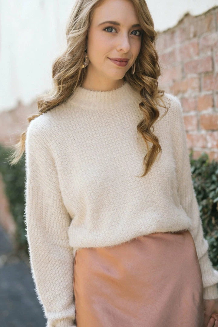 Audrey 3+1 Chantel Eyelash Knit Sweater