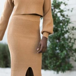 Moodie Edith Knit Midi Skirt