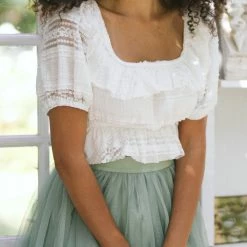 Emory Park Catalina Ruffled Crop Top