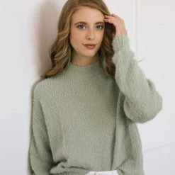 Audrey 3+1 Chantel Eyelash Knit Sweater