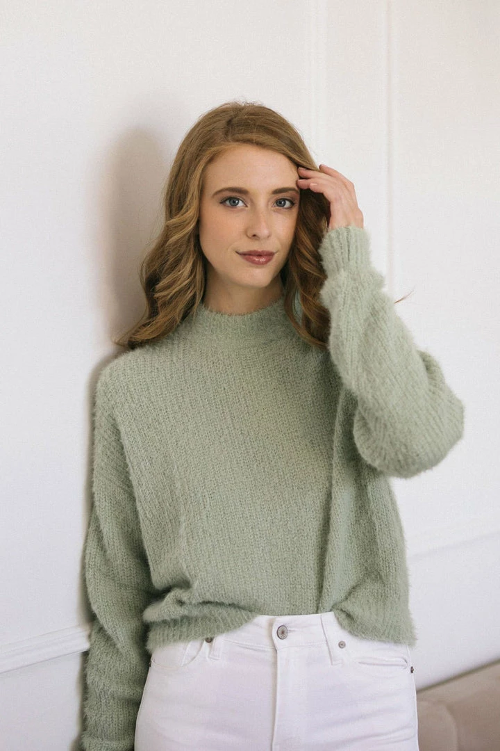 Audrey 3+1 Chantel Eyelash Knit Sweater