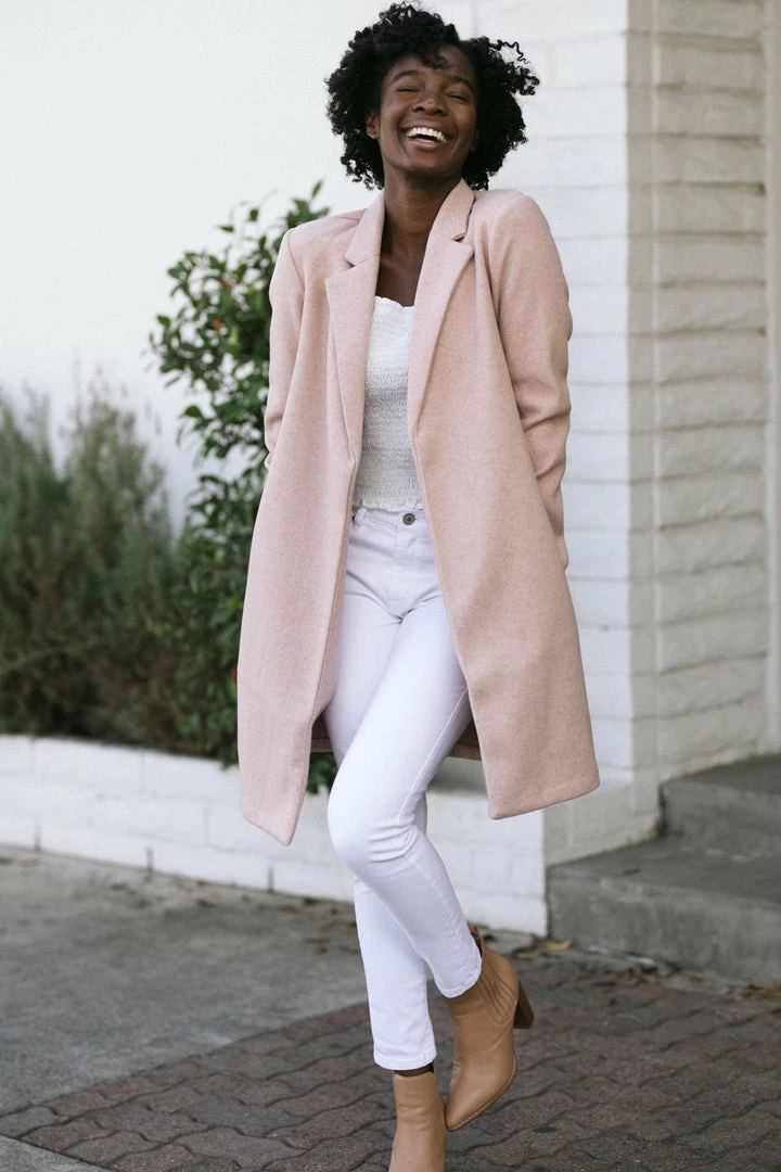 Style Melody Geraldine Notched Lapel Coat