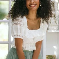 Emory Park Catalina Ruffled Crop Top