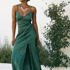 Dress Forum Coraline Tie Back Satin Dress Clothing