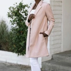 Style Melody Geraldine Notched Lapel Coat