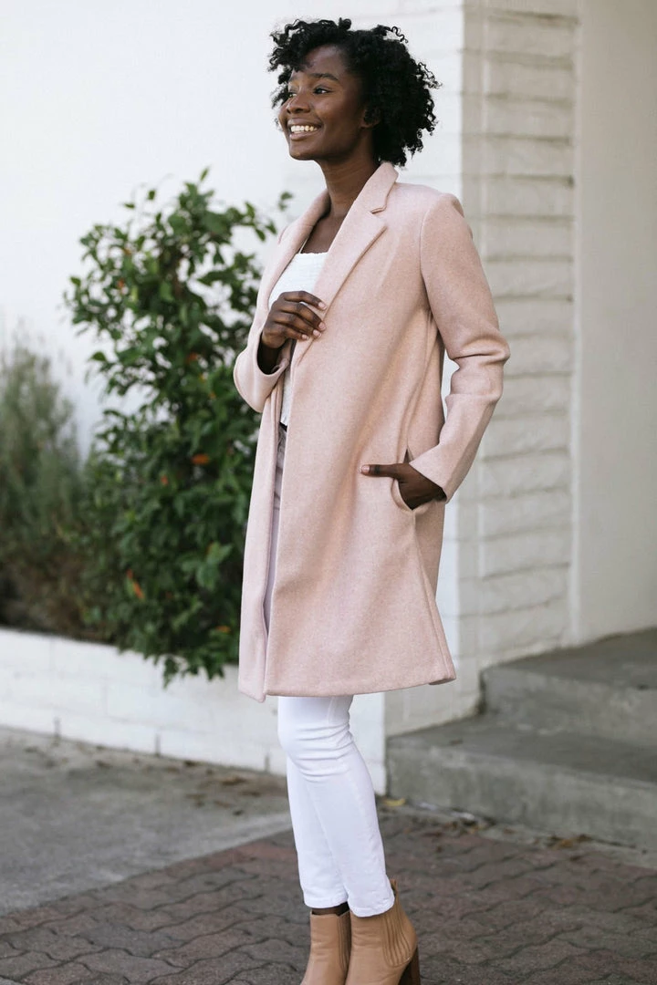 Style Melody Geraldine Notched Lapel Coat