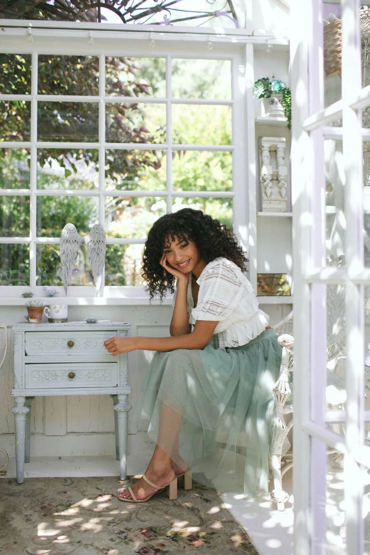 Emory Park Catalina Ruffled Crop Top