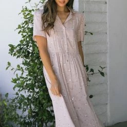 Calista Edna Collared Midi Dress Clothing