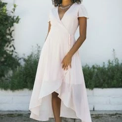 Soieblu Gina Short Sleeve Wrap Dress Bridal