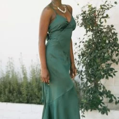 Dress Forum Coraline Tie Back Satin Dress Clothing