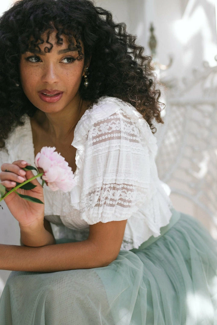 Emory Park Catalina Ruffled Crop Top