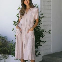 Calista Edna Collared Midi Dress Clothing