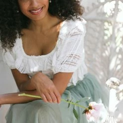 Emory Park Catalina Ruffled Crop Top