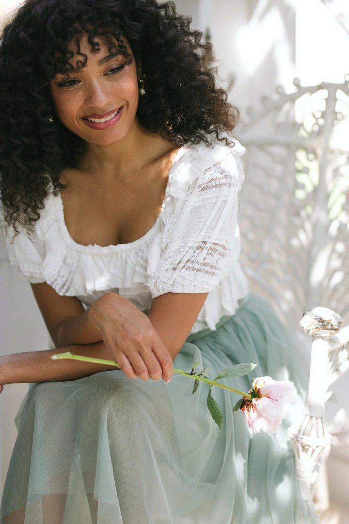 Emory Park Catalina Ruffled Crop Top