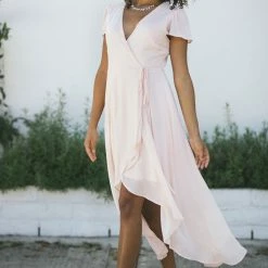 Soieblu Gina Short Sleeve Wrap Dress Bridal