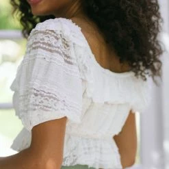 Emory Park Catalina Ruffled Crop Top