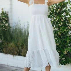 Ee:some Maternity Friendly Bristol Tie Shoulder Eyelet Dress