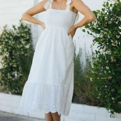 Ee:some Maternity Friendly Bristol Tie Shoulder Eyelet Dress