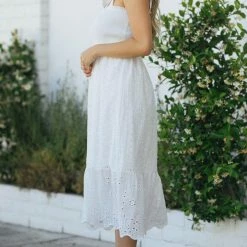 Ee:some Maternity Friendly Bristol Tie Shoulder Eyelet Dress