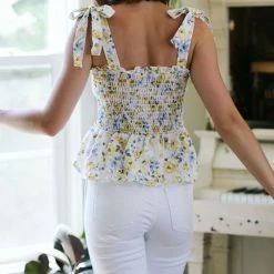 Blu Pepper Jayden Smocked Peplum Top Clothing