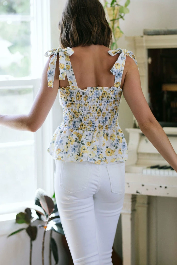 Blu Pepper Jayden Smocked Peplum Top Clothing