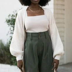 Hyfve Aidan Puff Sleeve Cardigan Work Essentials