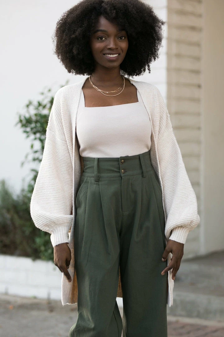 Hyfve Aidan Puff Sleeve Cardigan Work Essentials